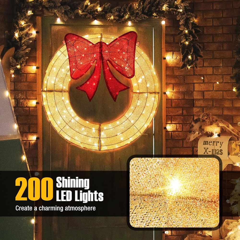 48 Inch Pre-Lit Christmas Wrea - Christmas Lights Outdoor recensione e prezzo