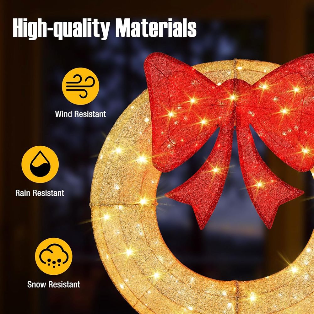 48 Inch Pre-Lit Christmas Wrea - Christmas Lights Outdoor recensione e prezzo