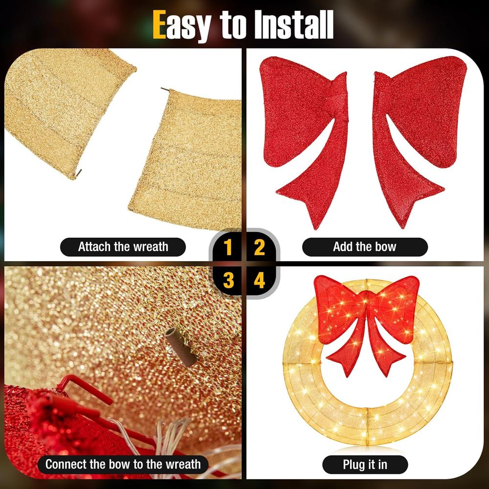 48 Inch Pre-Lit Christmas Wrea - Christmas Lights Outdoor recensione e prezzo