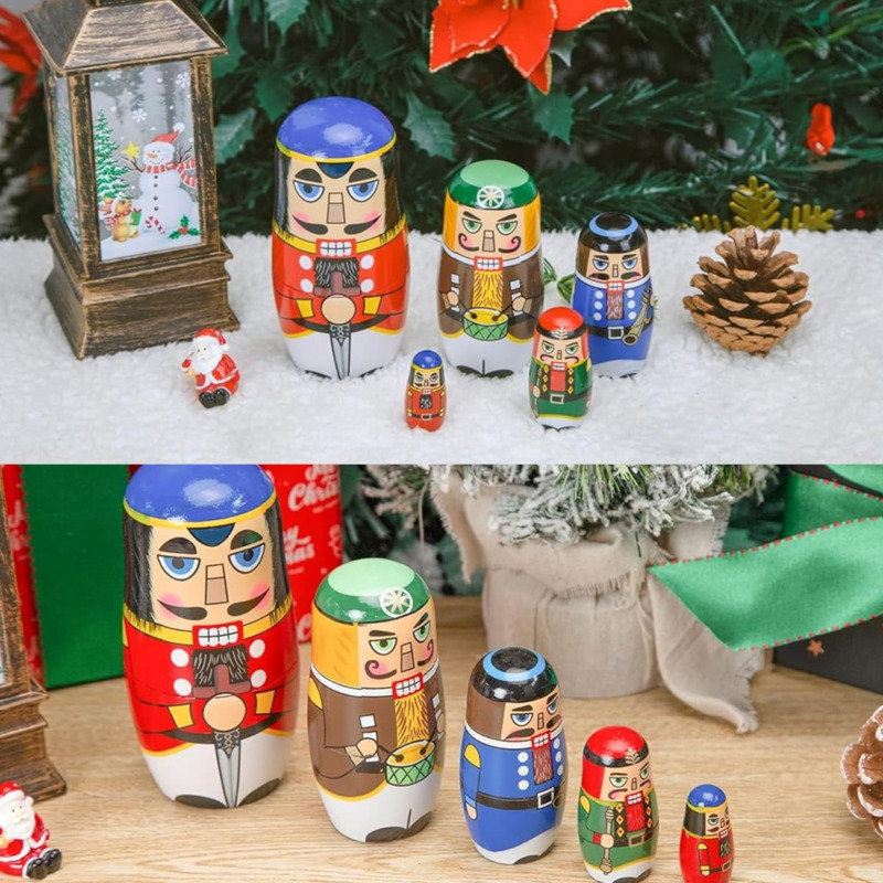 5pcs Russian Nutcracker Nestin - Nutcracker Figurine recensione e prezzo