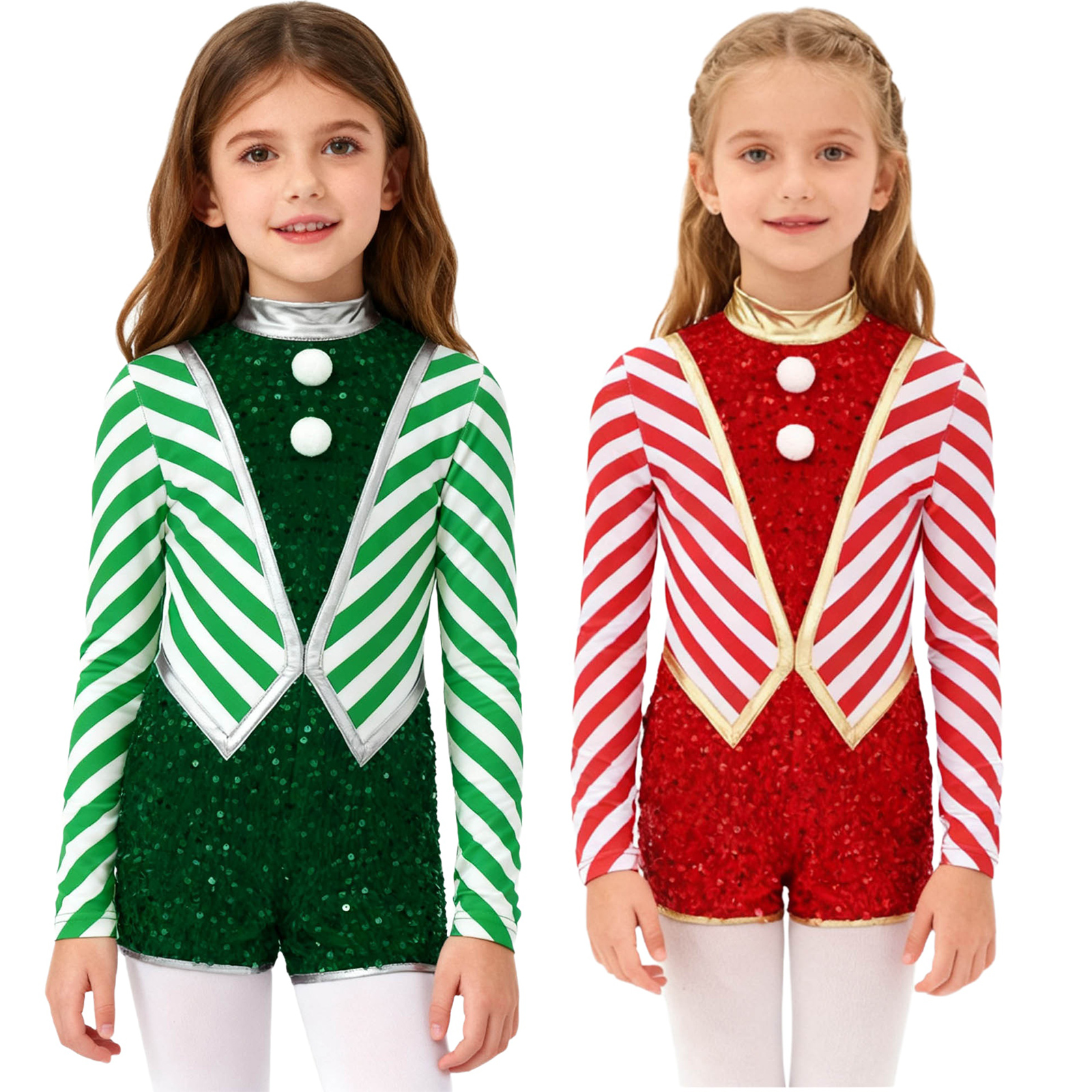 Kids Girls Long Sleeve Sequin  - Elf Costume Christmas recensione e prezzo