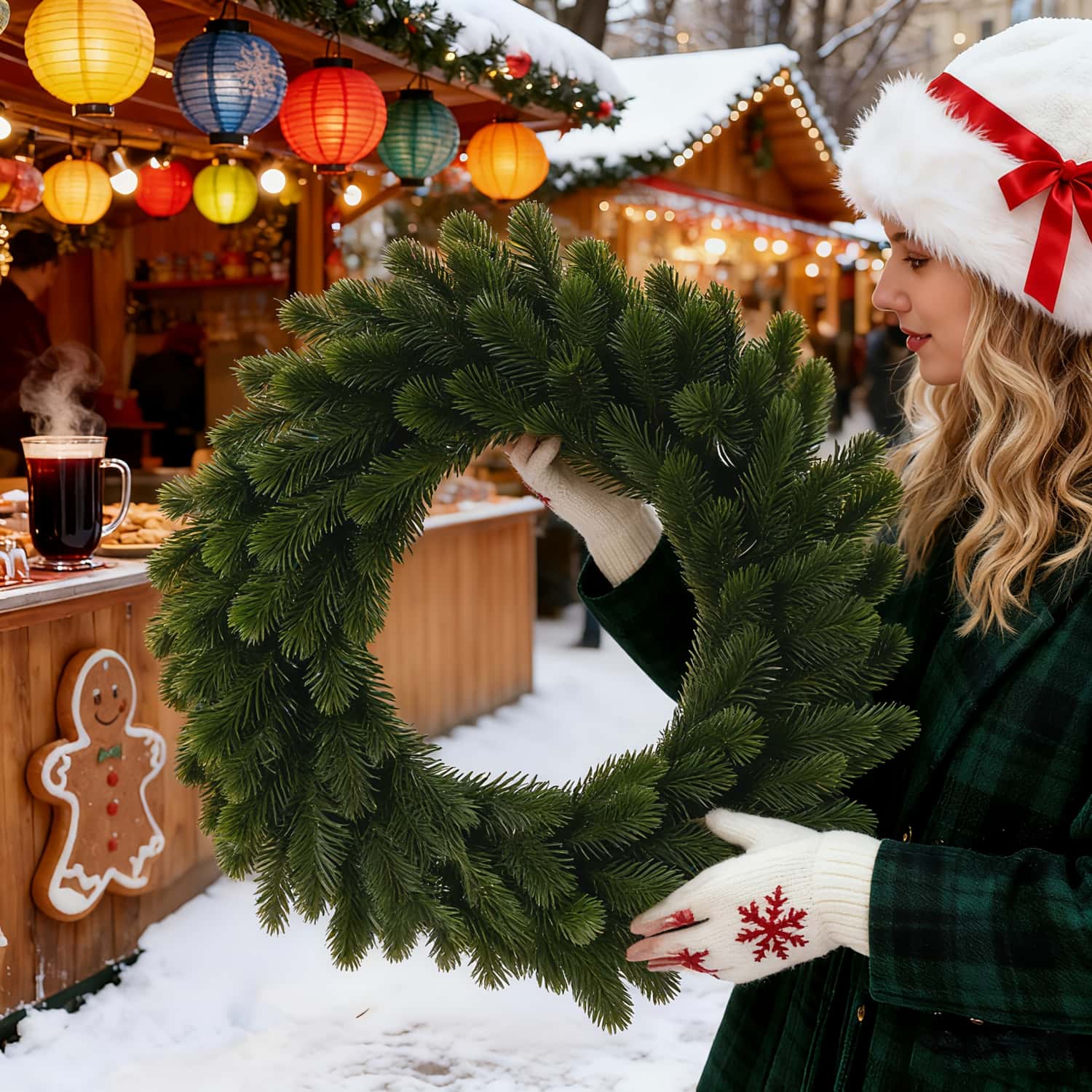 1pc Artificial Christmas Wreat - Christmas Wreath Fake recensione e prezzo