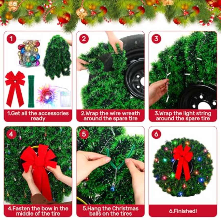 LED Christmas Car Spare Tire D - Tinsel Garland Decoration recensione e prezzo