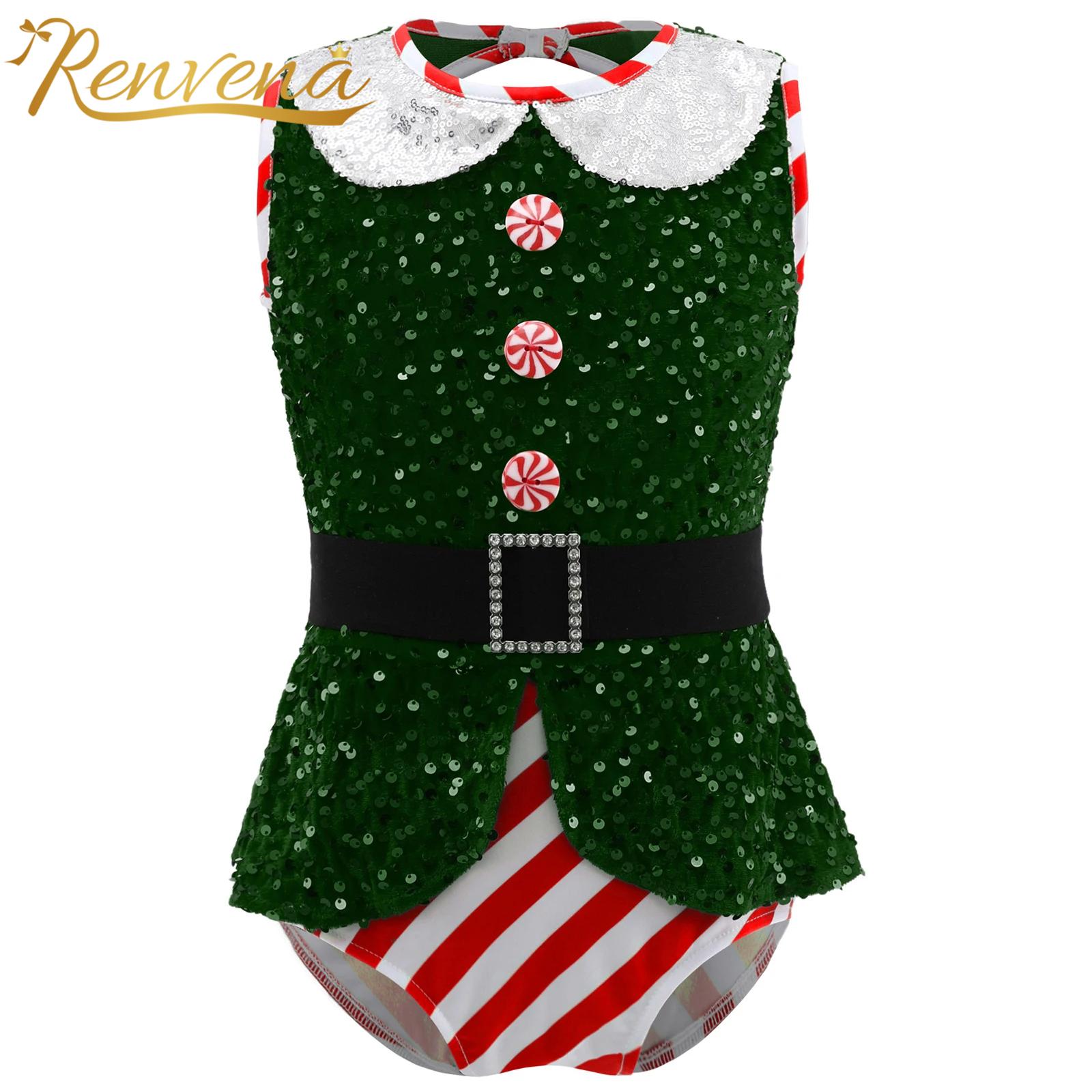 Girls Sparkly Sequins Jumpsuit - Elf Costume Christmas recensione e prezzo