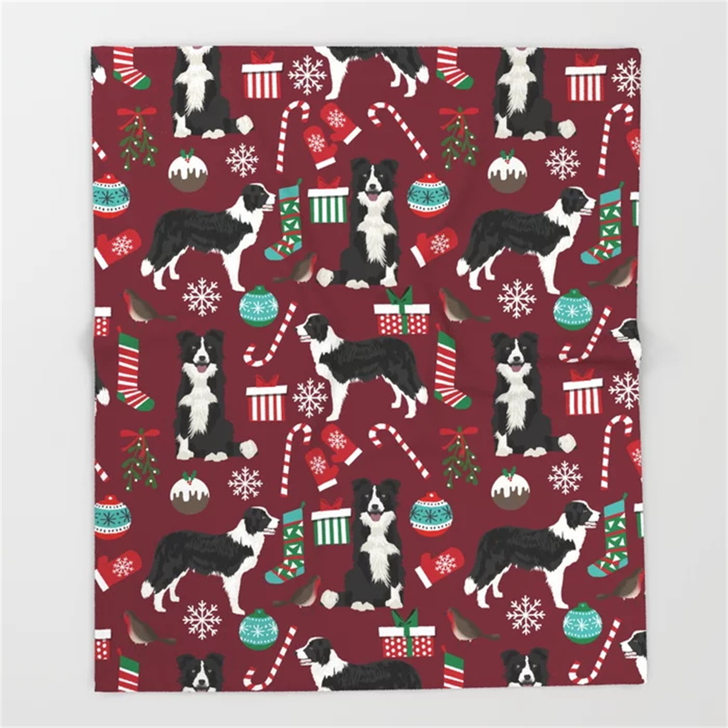 Border Collie Christmas Stocki - Christmas Throw Blanket recensione e prezzo