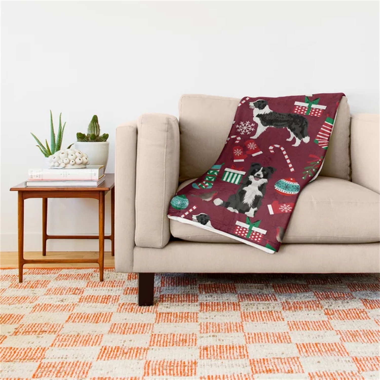 Border Collie Christmas Stocki - Christmas Throw Blanket recensione e prezzo