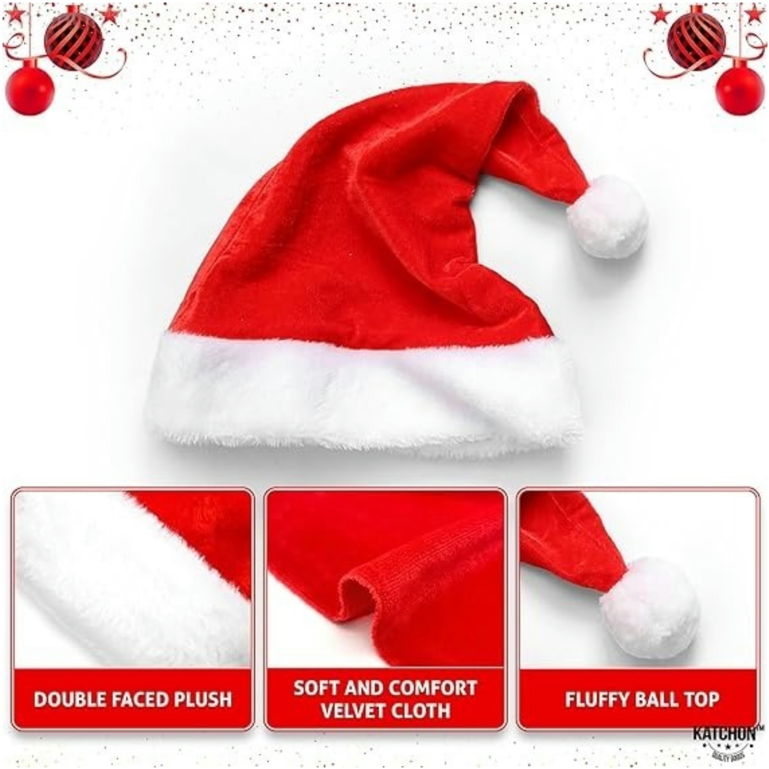 Fluffy Red Santa Hats Set with - Santa Hat Plush recensione e prezzo