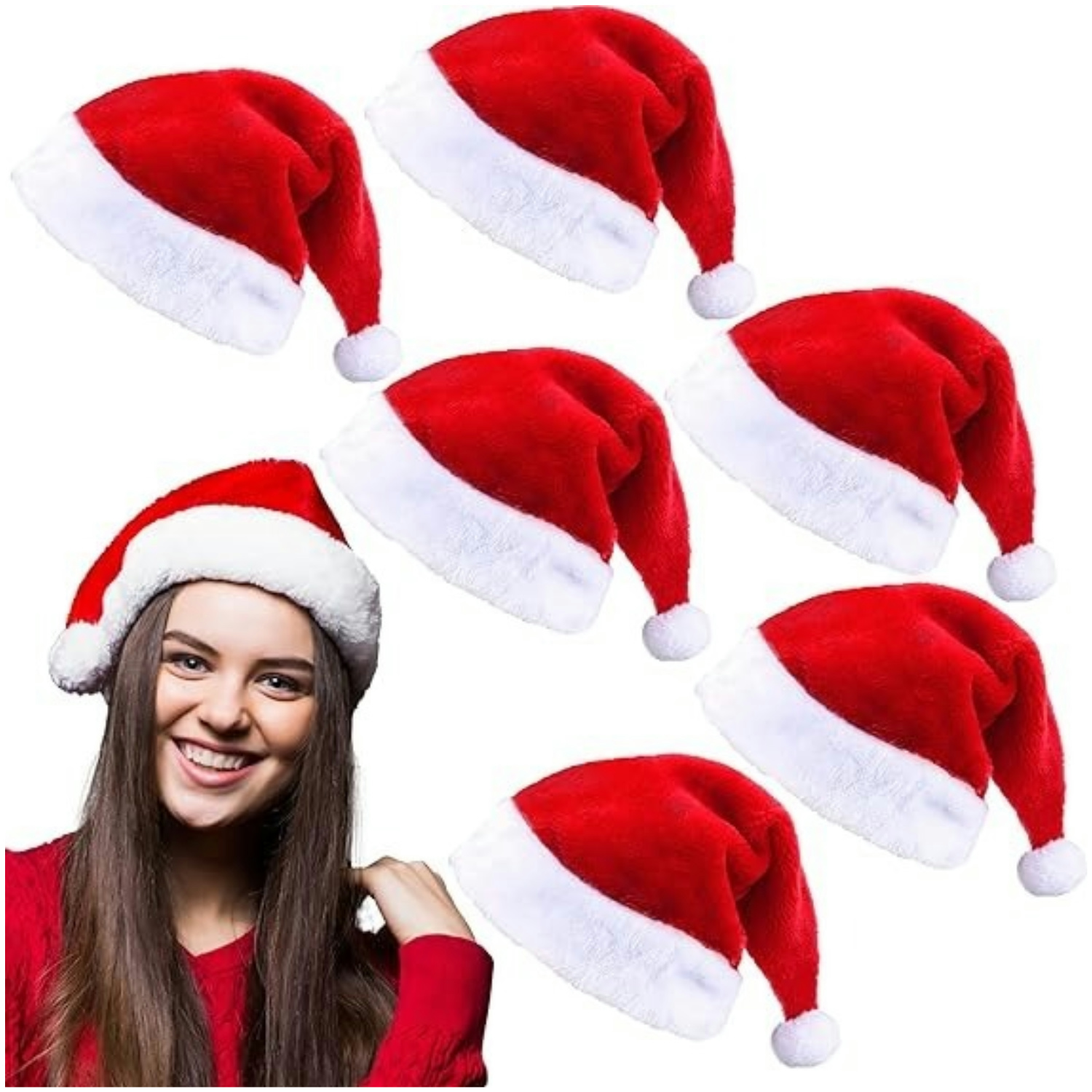 Fluffy Red Santa Hats Set with - Santa Hat Plush recensione e prezzo