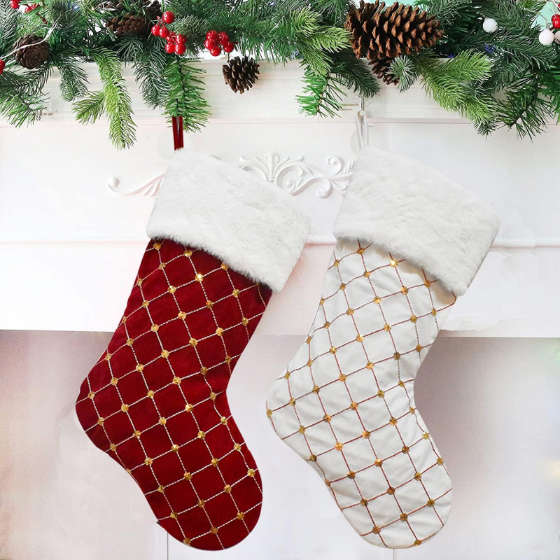 Christmas Stocking Soft Faux F - Christmas Stocking Hanging recensione e prezzo