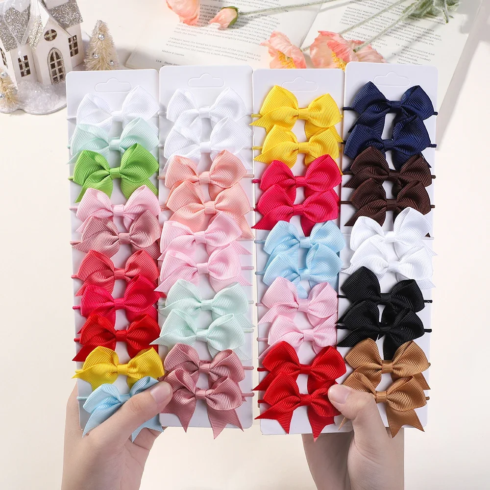 10Pcs Bows Elastic Hair rubber - Ribbon Bow Gift recensione e prezzo