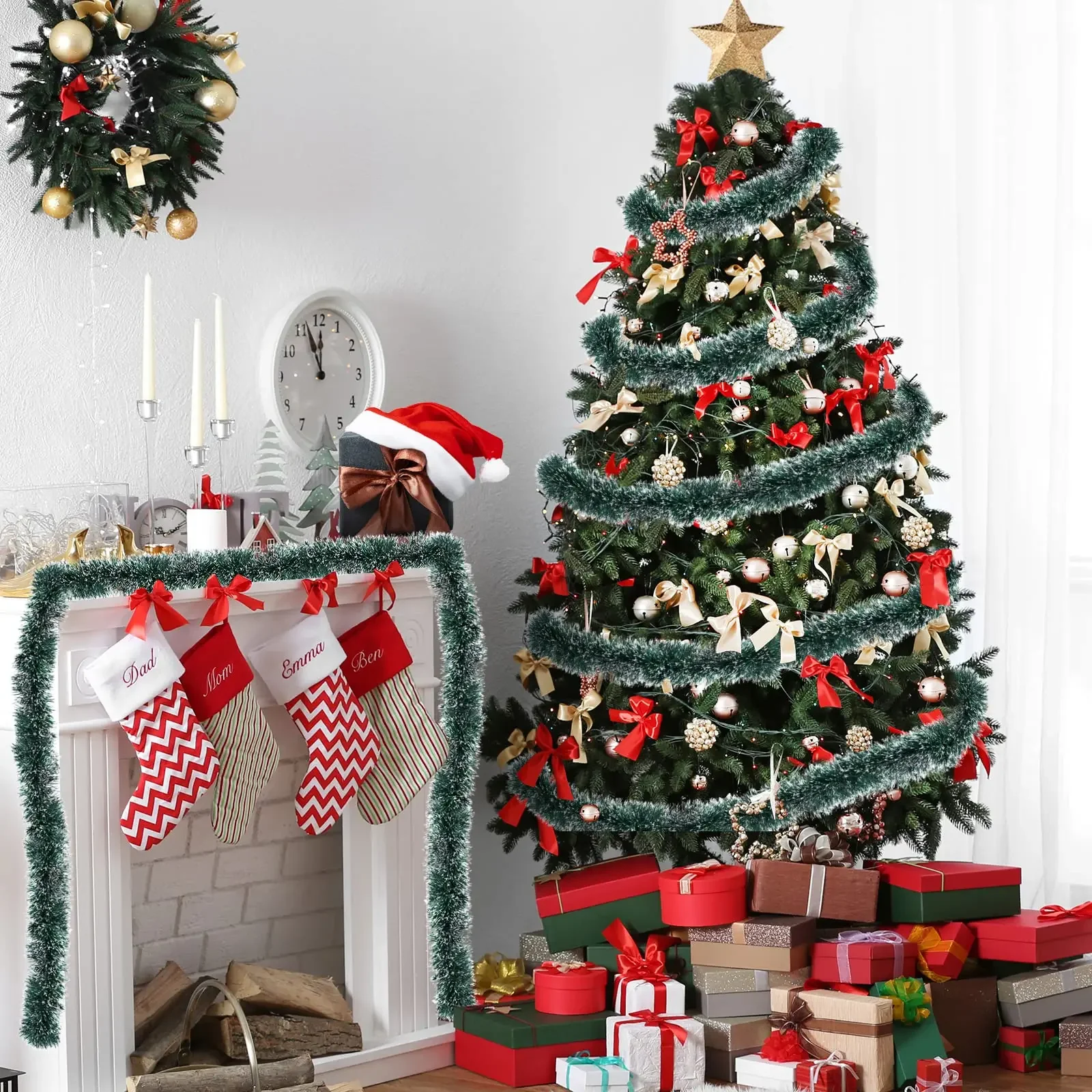 2/40m Christmas Tinsel Ribbons - Tinsel Garland Decoration recensione e prezzo
