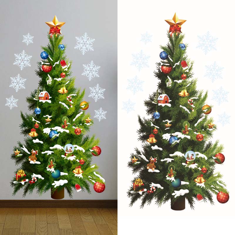 Christmas Tree Wall Stickers G - Snowflake Window Decal recensione e prezzo
