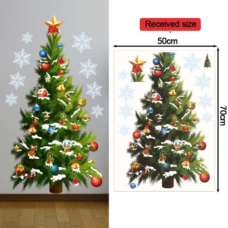 Christmas Tree Wall Stickers G - Snowflake Window Decal recensione e prezzo