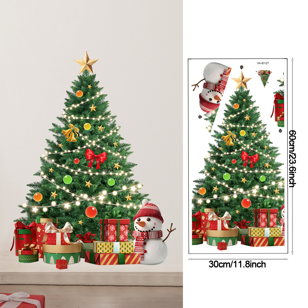 Christmas Tree Wall Stickers G - Snowflake Window Decal recensione e prezzo