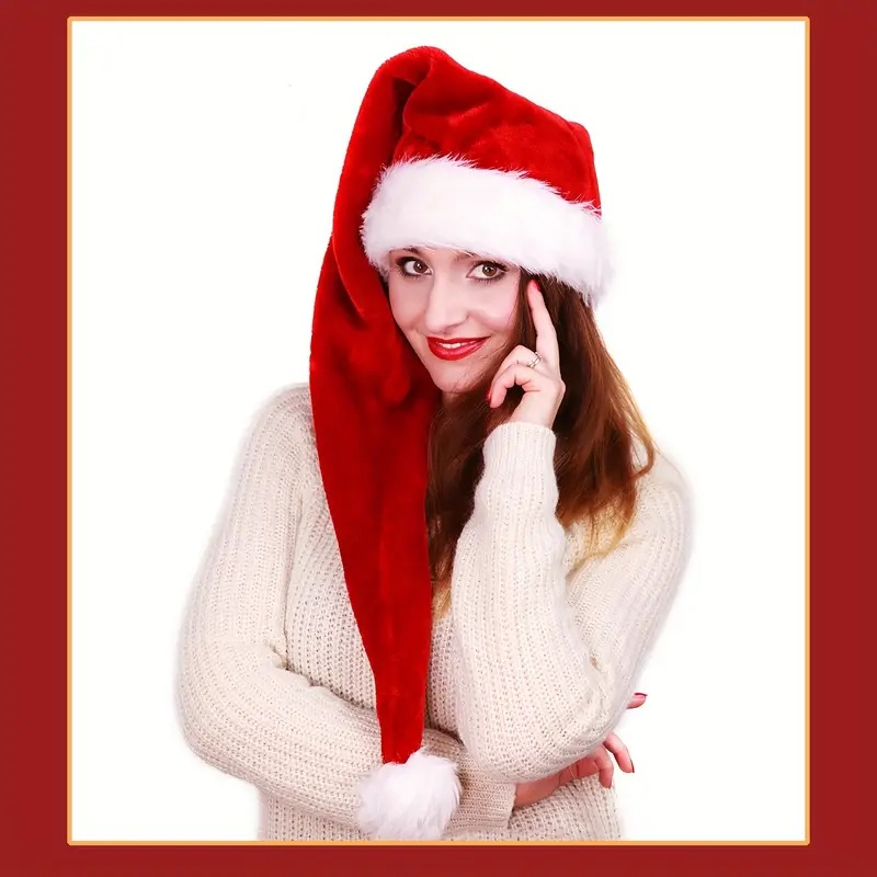 Long Plush Christmas Hat Red T - Santa Hat Plush recensione e prezzo
