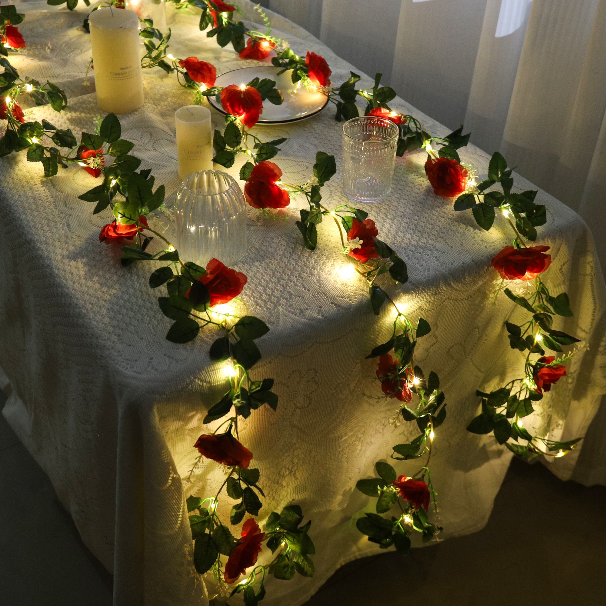 Rose LED Vine Light String Art - Christmas Wreath Fake recensione e prezzo