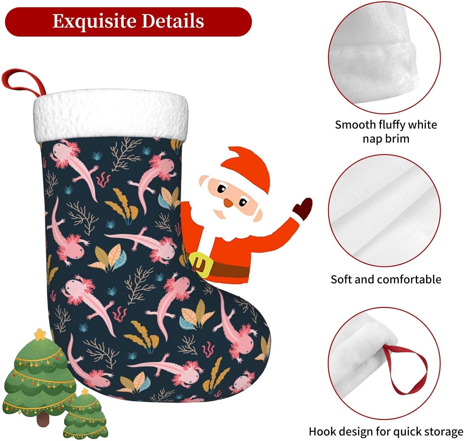 Cute Axolotl Christmas Stockin - Christmas Stocking Hanging recensione e prezzo