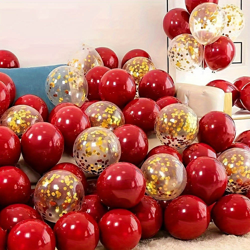 50pcs/pack Red Gold Balloon Ar - Tinsel Garland Decoration recensione e prezzo