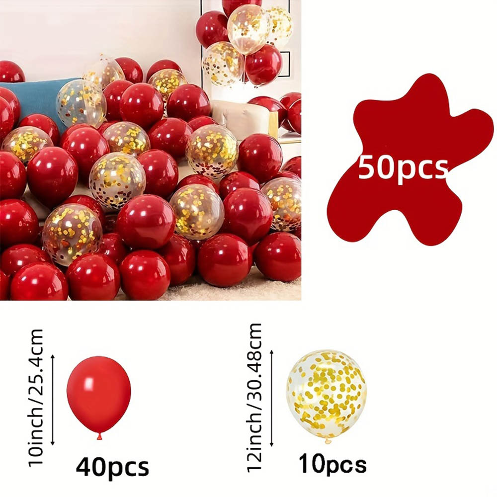 50pcs/pack Red Gold Balloon Ar - Tinsel Garland Decoration recensione e prezzo