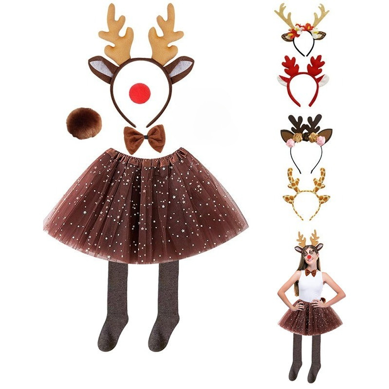 Reindeer Costume Set Tutu Skir - Reindeer Antlers Headband recensione e prezzo