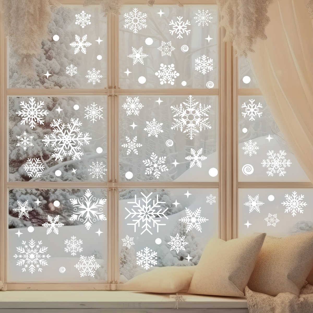 137Pcs Winter Snowflake Static - Snowflake Window Decal recensione e prezzo