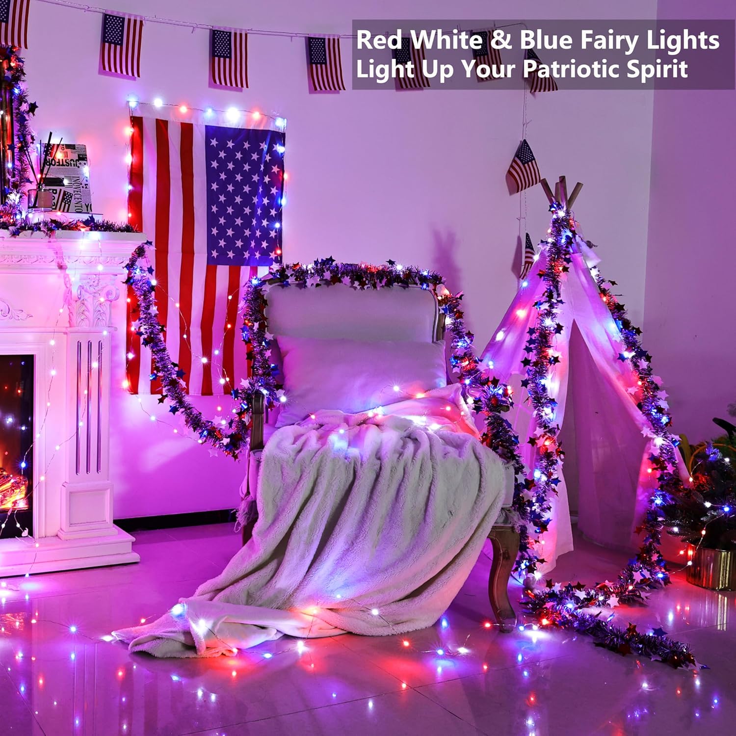 33ft 100 LED Red White Blue Fa - Led Fairy String Lights recensione e prezzo
