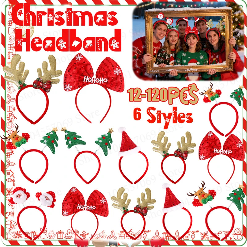 12-120Pcs Christmas Headband C - Reindeer Antlers Headband recensione e prezzo