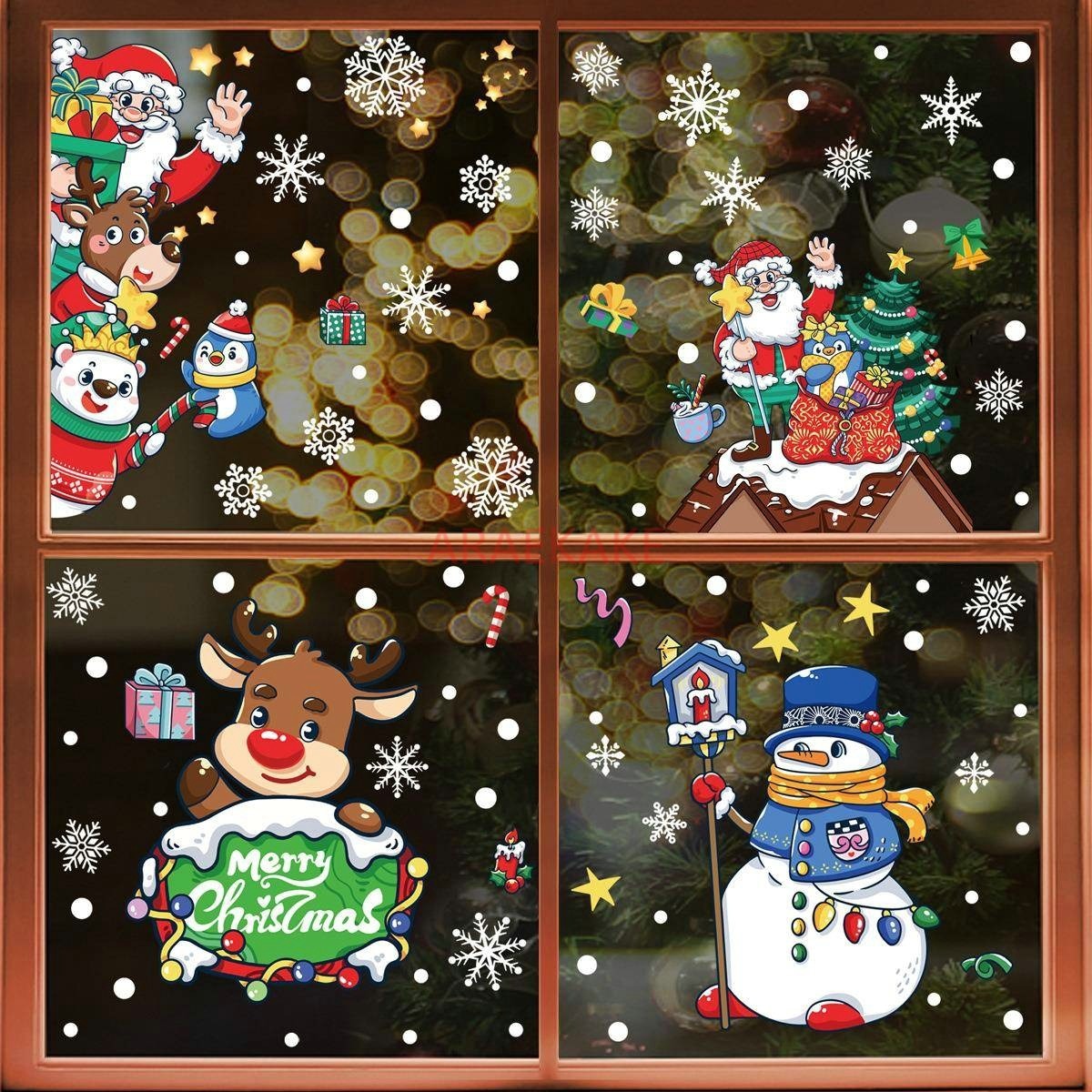 1set Snowman Static Window Sti - Snowflake Window Decal recensione e prezzo
