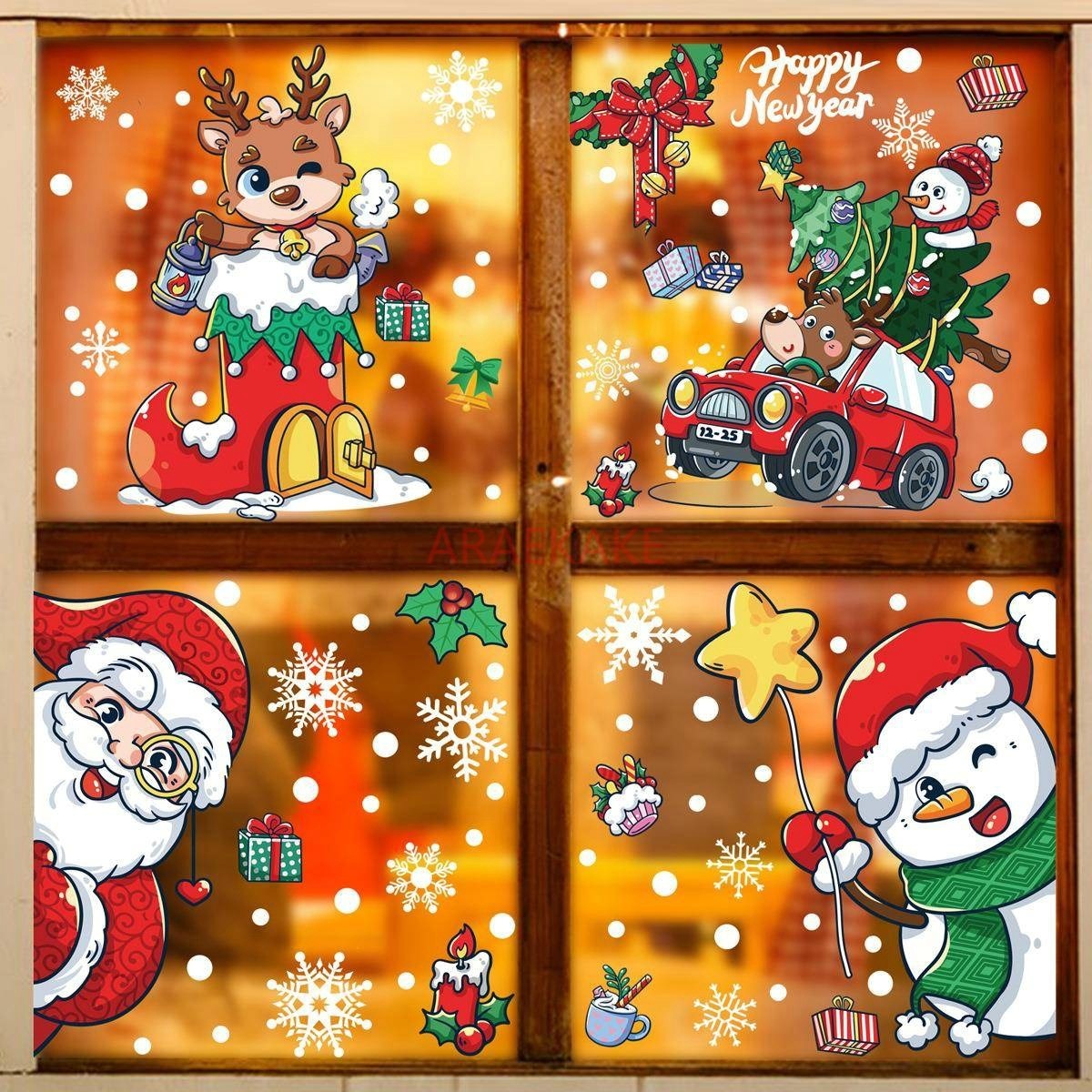 1set Snowman Static Window Sti - Snowflake Window Decal recensione e prezzo