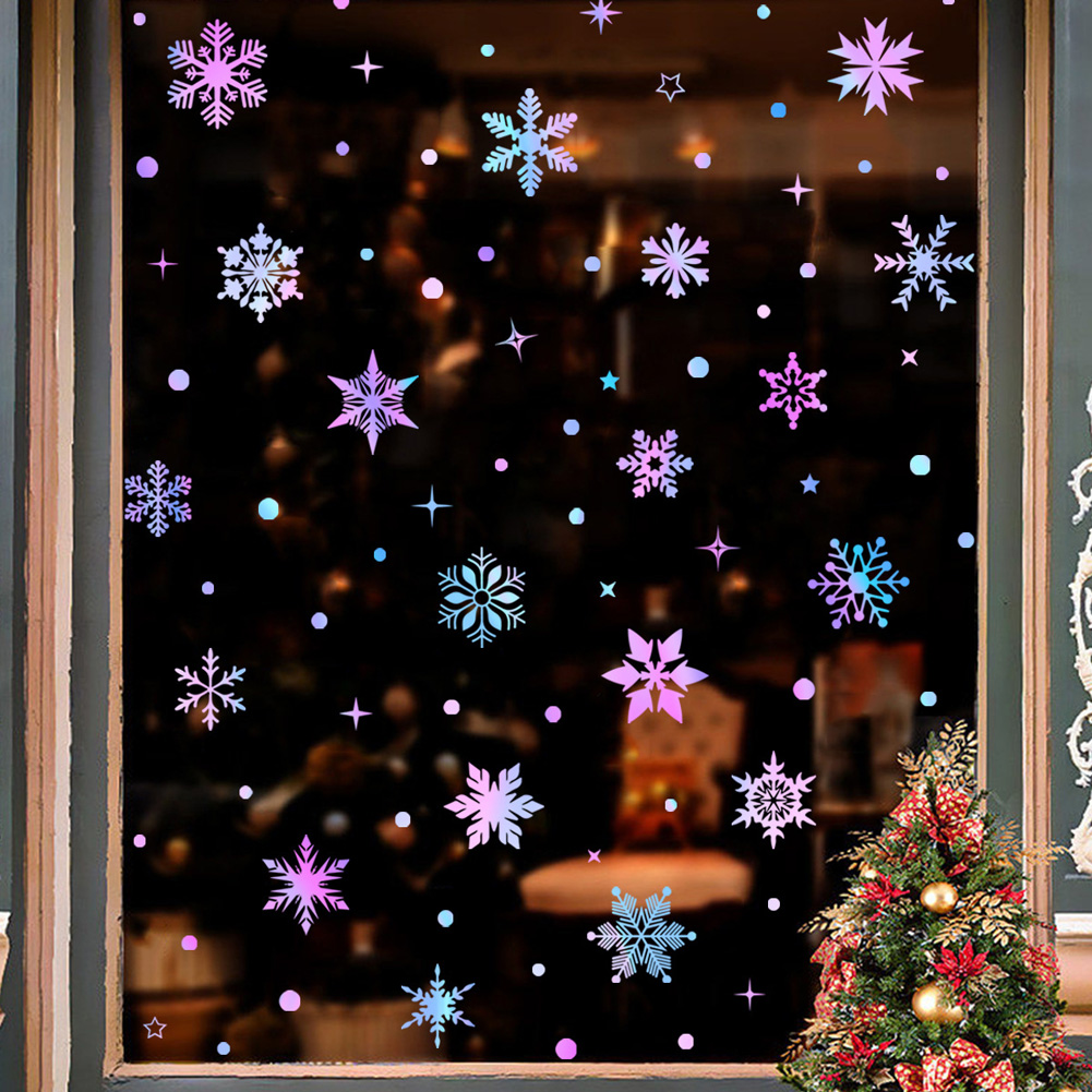 Colorful Luminous Snowflakes W - Snowflake Window Decal recensione e prezzo