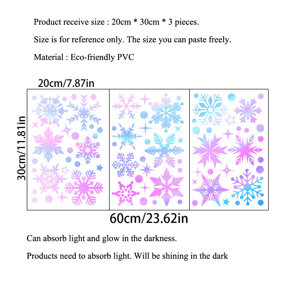 Colorful Luminous Snowflakes W - Snowflake Window Decal recensione e prezzo