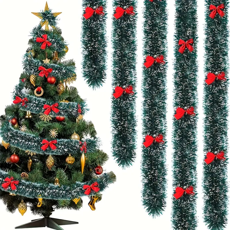 Christmas Bow Tinsel Ribbons G - Tinsel Garland Decoration recensione e prezzo