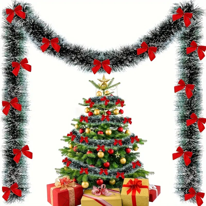 Christmas Bow Tinsel Ribbons G - Tinsel Garland Decoration recensione e prezzo