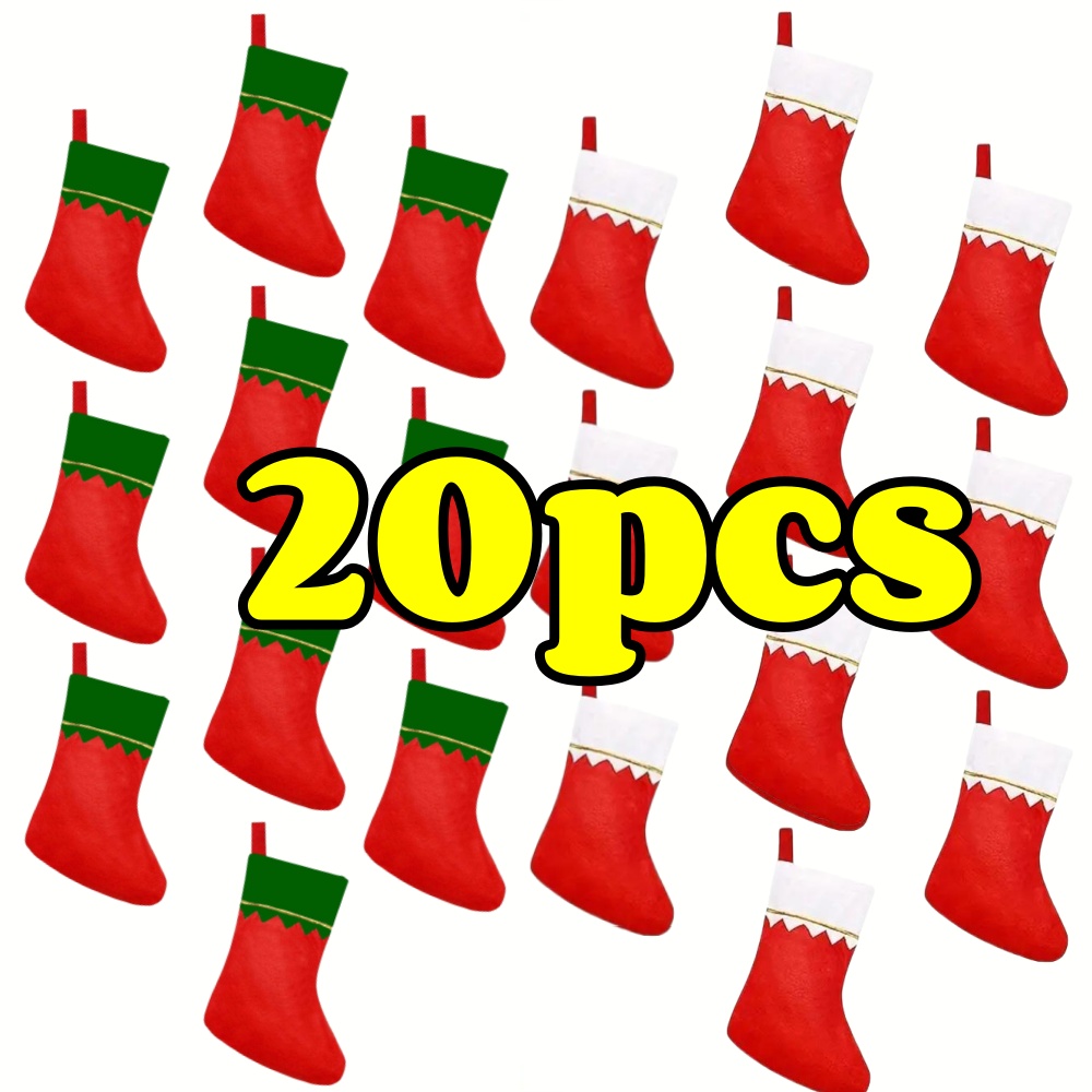 12pcs Red Felt Christmas Stock - Christmas Stocking Hanging recensione e prezzo