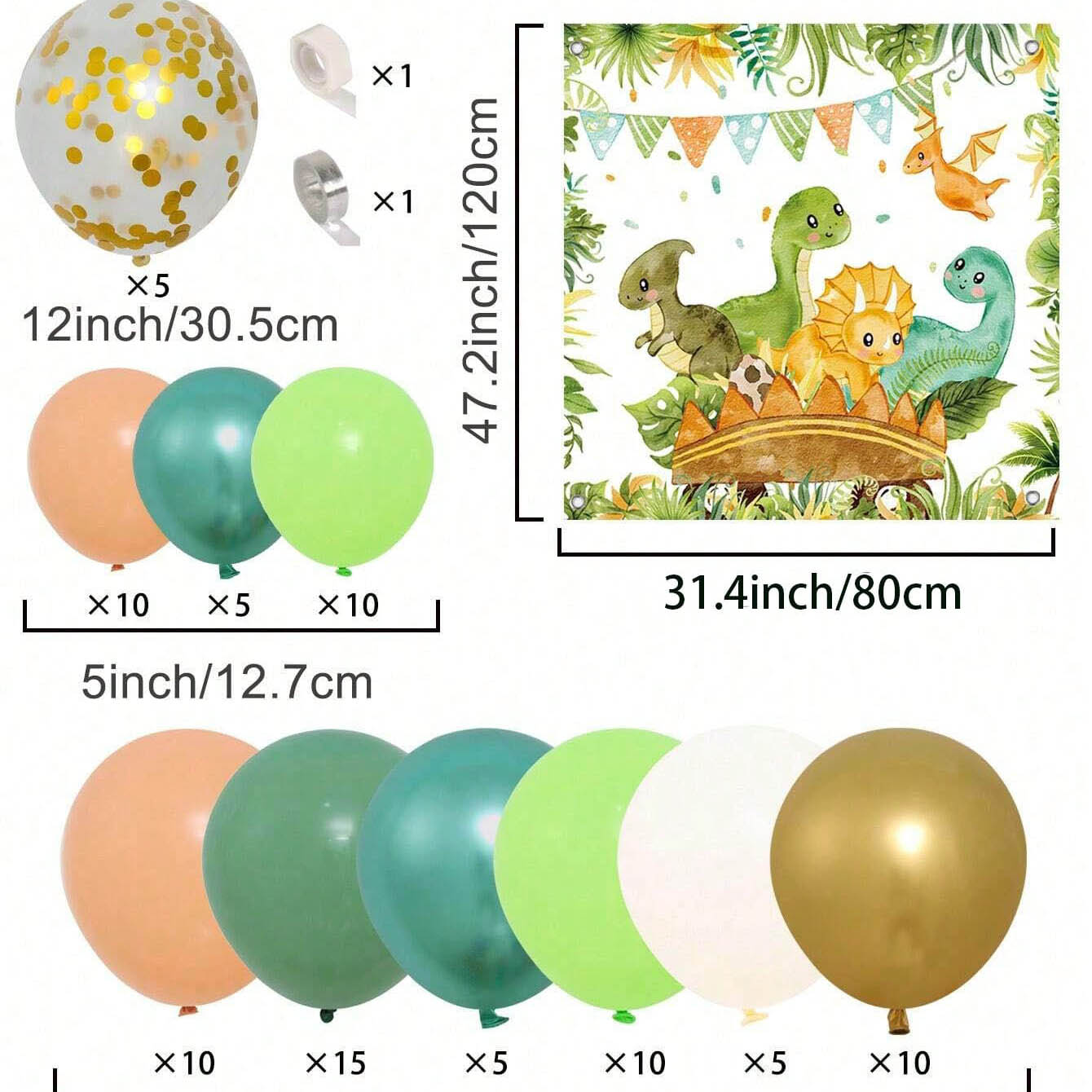 Dinosaur Balloon Set Arch for  - Tinsel Garland Decoration recensione e prezzo