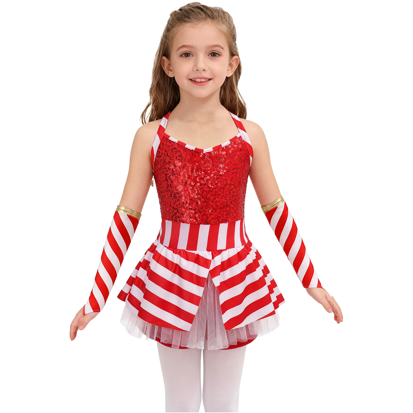 Girls Christmas Candy Cane Dan - Elf Costume Christmas recensione e prezzo