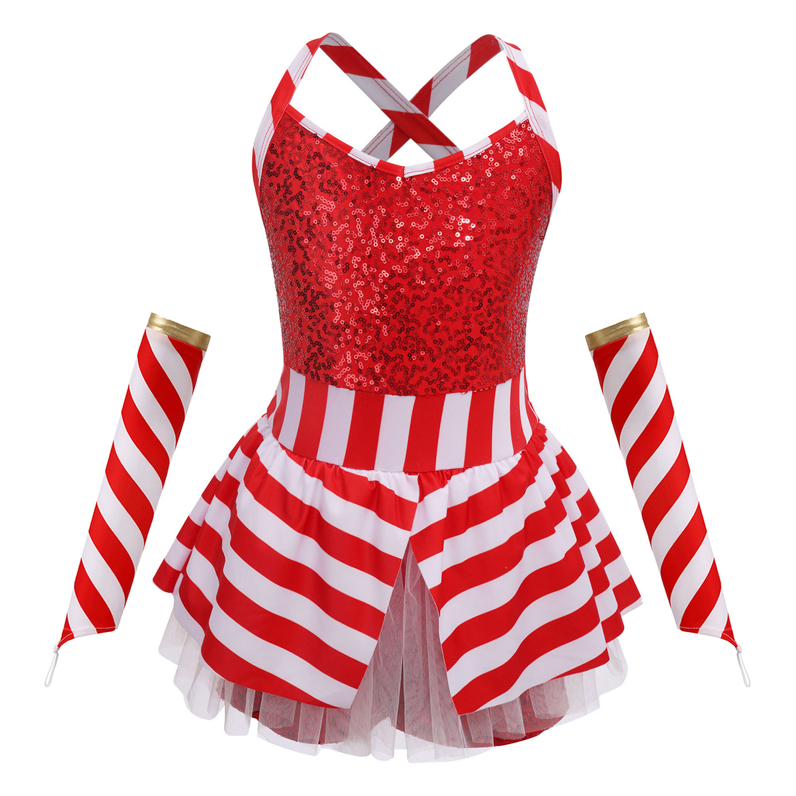 Girls Christmas Candy Cane Dan - Elf Costume Christmas recensione e prezzo