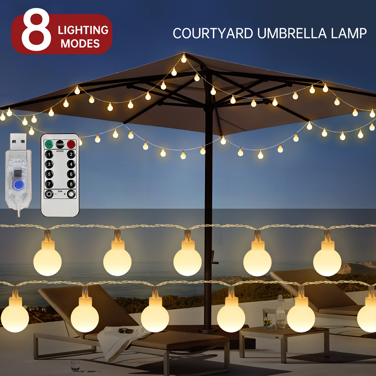USB LED Ball String Lights 6M  - Led Fairy String Lights recensione e prezzo