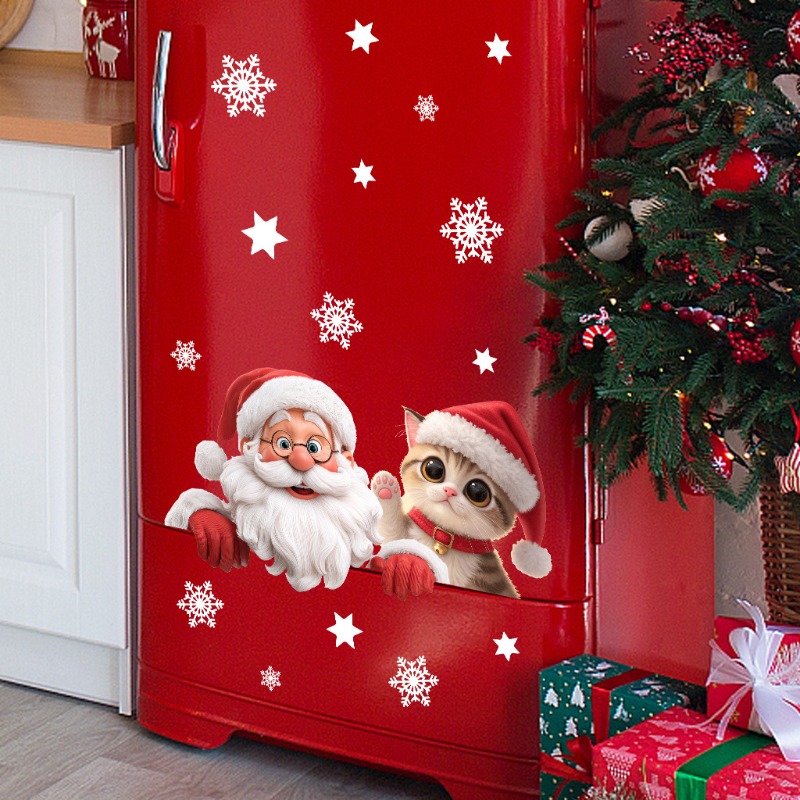Kitten Santa Claus Window Stic - Snowflake Window Decal recensione e prezzo