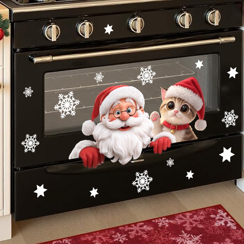Kitten Santa Claus Window Stic - Snowflake Window Decal recensione e prezzo