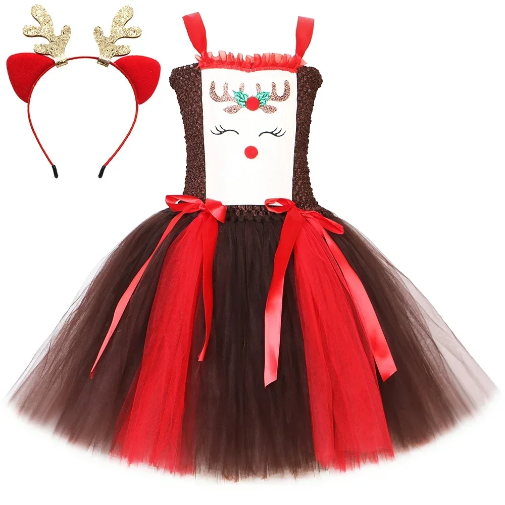 Christmas Party Tutu Dress Rud - Reindeer Antlers Headband recensione e prezzo