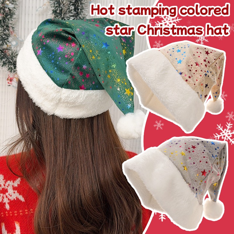 1-10Pcs Christmas Hat Warm Red - Santa Hat Plush recensione e prezzo