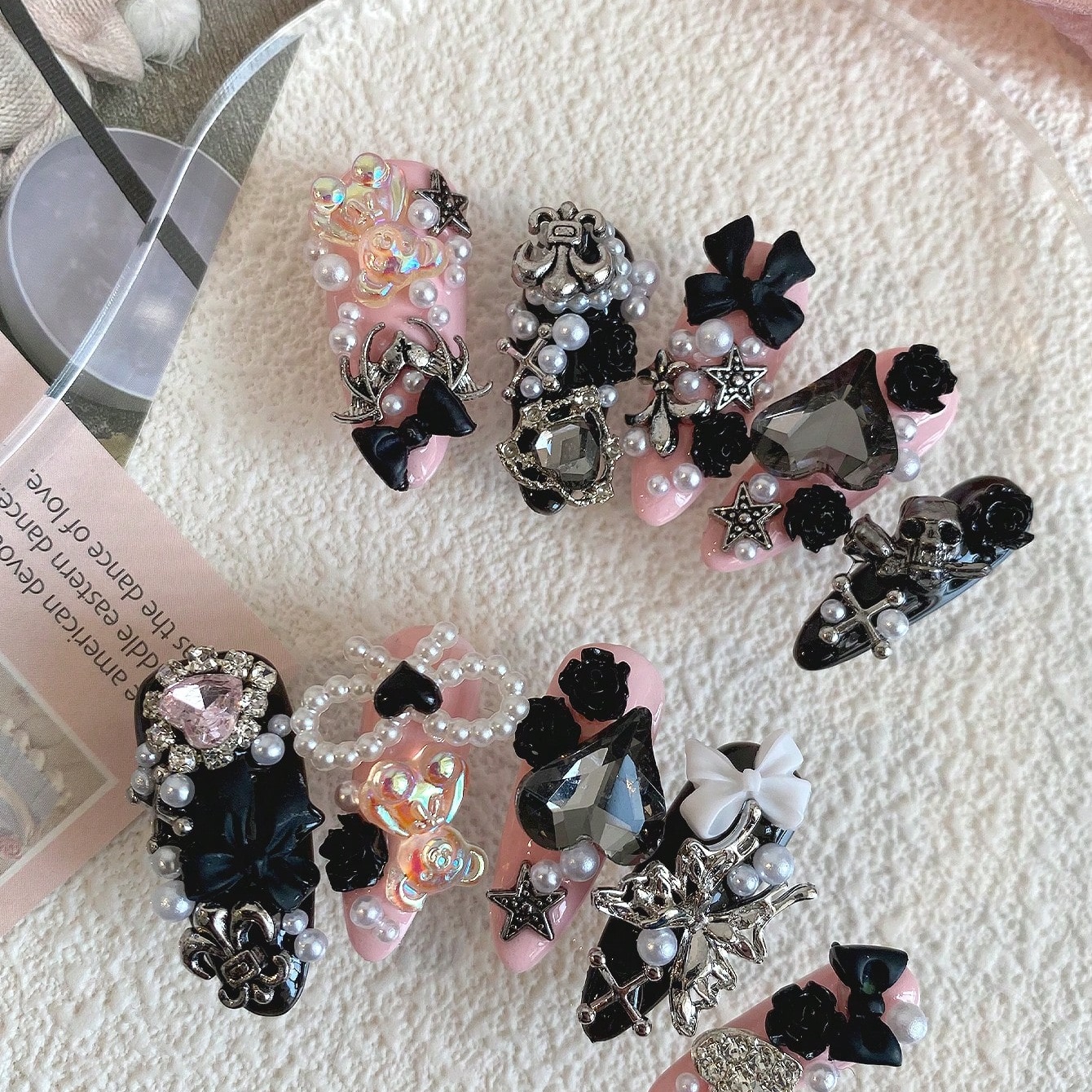 10pcs Long Coffin Pink Black G - Ribbon Bow Gift recensione e prezzo