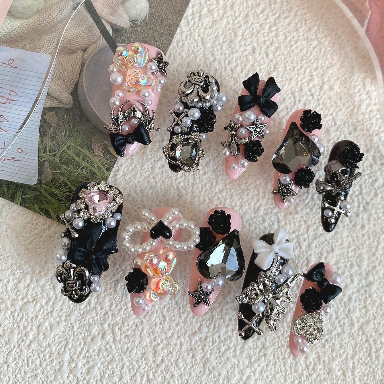 10pcs Long Coffin Pink Black G - Ribbon Bow Gift recensione e prezzo