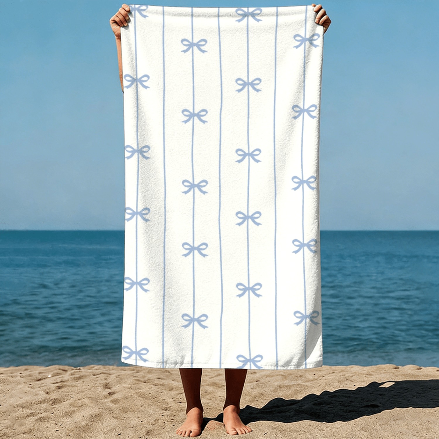 1pc Summer Beach Towel Blue Ri - Ribbon Bow Gift recensione e prezzo