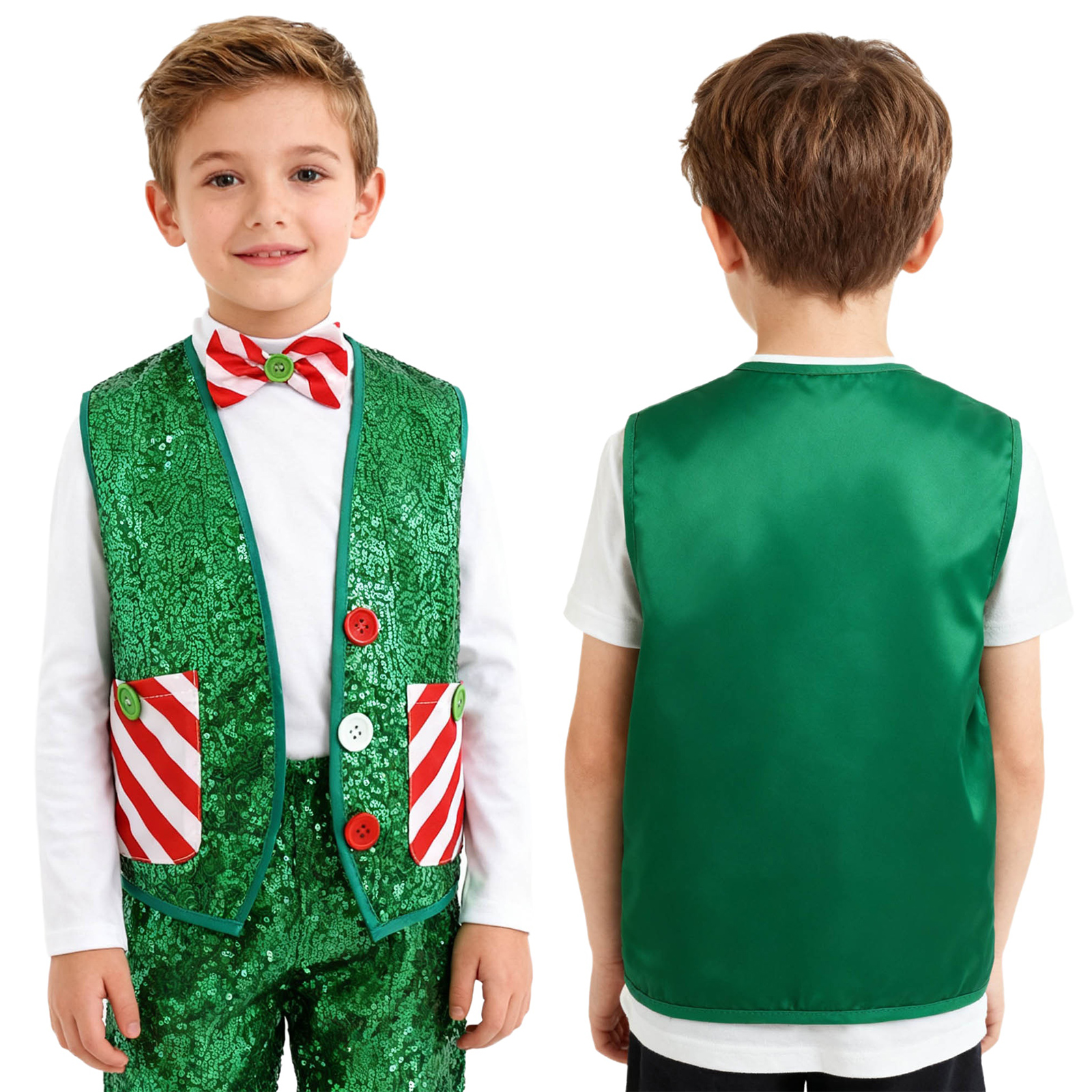 Boys Girls Christmas Shiny Seq - Elf Costume Christmas recensione e prezzo