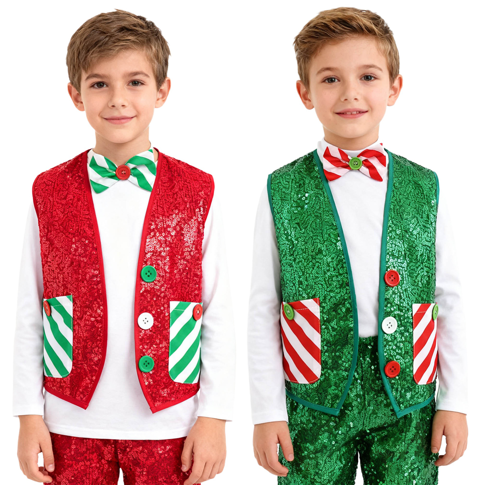 Boys Girls Christmas Shiny Seq - Elf Costume Christmas recensione e prezzo