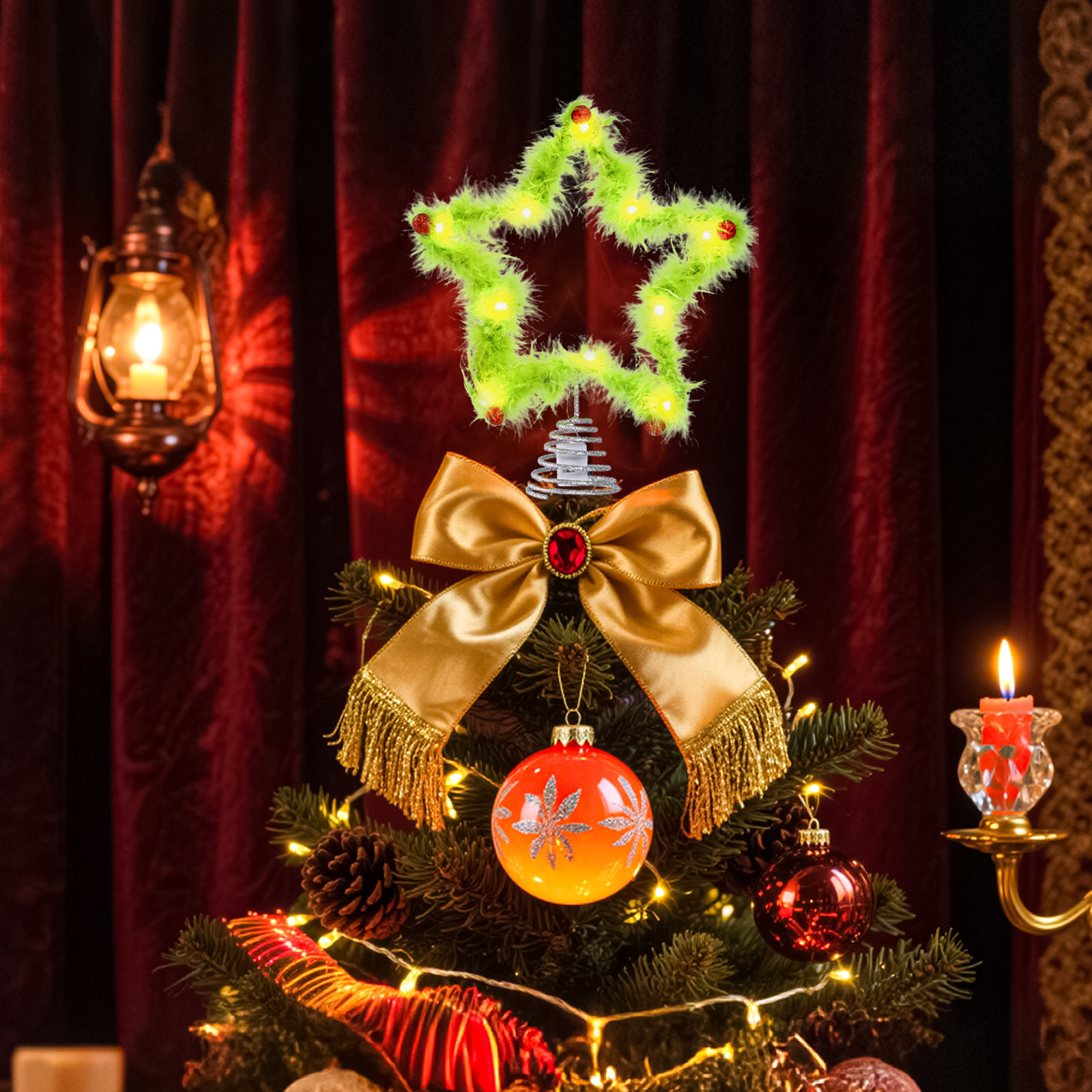 Christmas Fuzzy Grinch Star Tr - Star Tree Topper recensione e prezzo