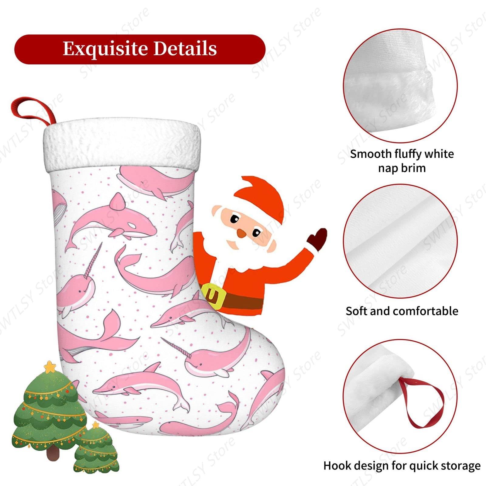 Christmas Pink Whales Xmas Hol - Christmas Stocking Hanging recensione e prezzo
