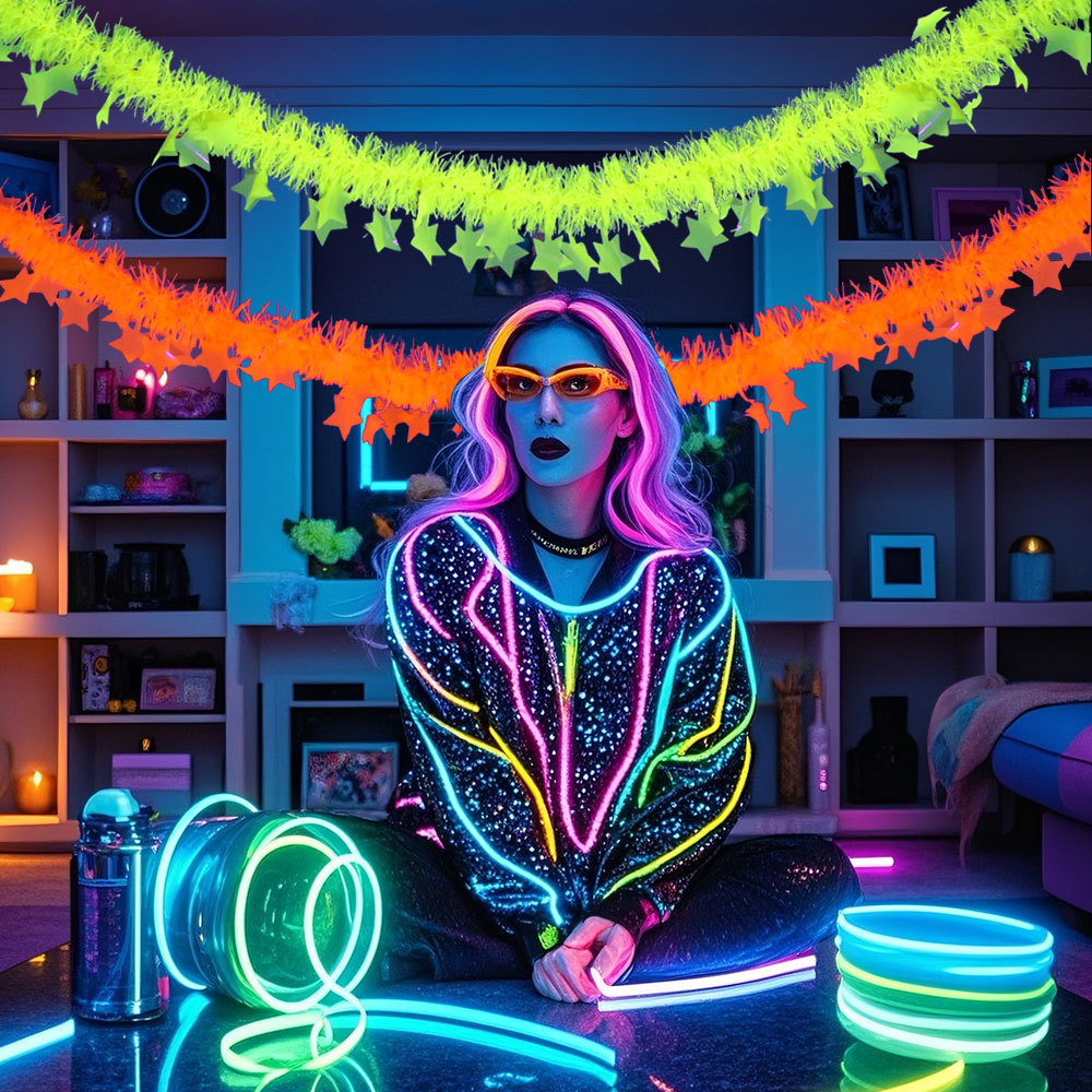 Birthday Theme Fluorescent Mac - Tinsel Garland Decoration recensione e prezzo